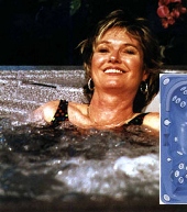 Woman in Hot tub smiling